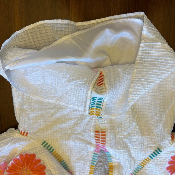 THML White Embroidered Puff Sleeve Top Size Extra Small - Picture 15 of 16